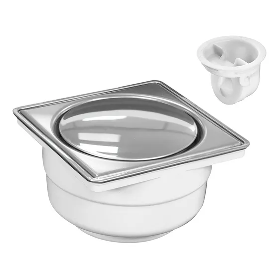 Coladera Universal Push Acero Inoxidable Cuadrada Antiolores
