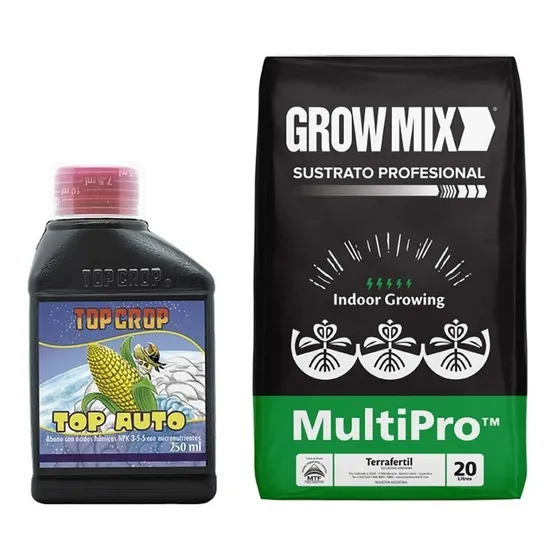 Sustrato Growmix Multipro Perlita 20lts Con Top Crop Auto