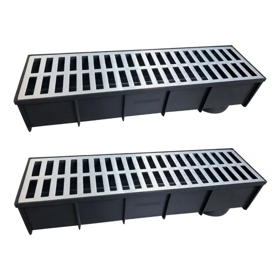 2 Caixa Coletora Linear Pluvial C/ Grelha Alumínio 137x484mm