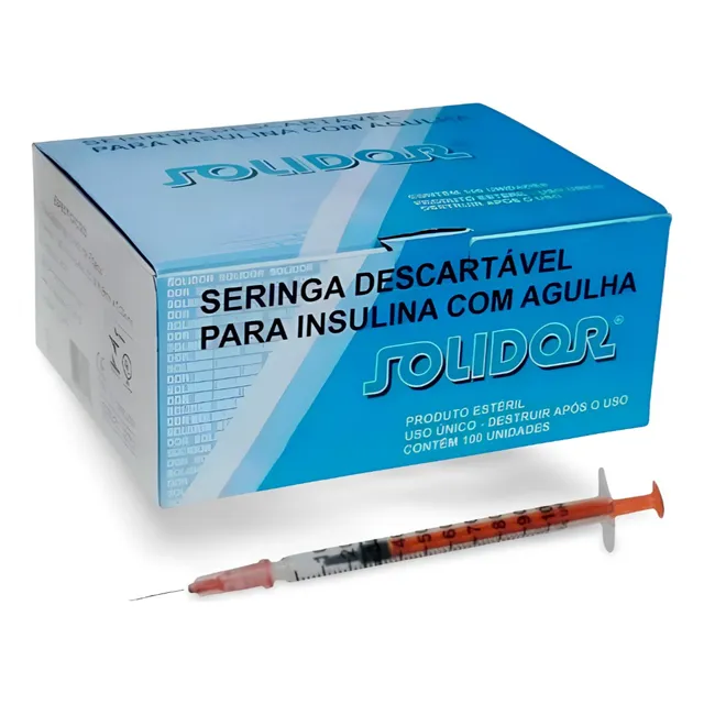 Seringa 1ml 13mm 0,33mm  Resíduo Zero Ag. Removível 100 Unid