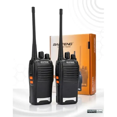 Kit 2 Walk Talk Baofeng Bf-777s 16ch Até 12km Rádio Comunicador Preto - Marca Hardline 127/220v