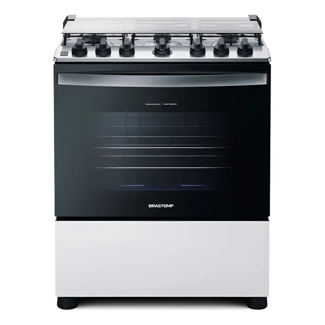Fogão Brastemp 6 Bocas Branco Com Botões Removíveis E Exclus Branco 127/220v