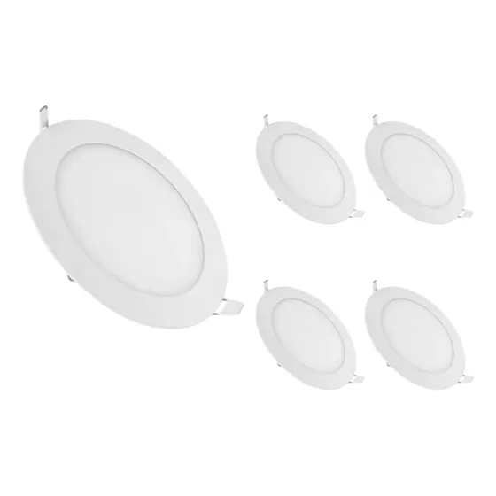 5 Focos Plafon Led Embutido Redondo 18w Ampolleta Luz Fria