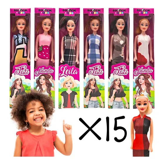 Kit 15 Boneca Brinquedo Atacado Presente Lembrancinha Barato