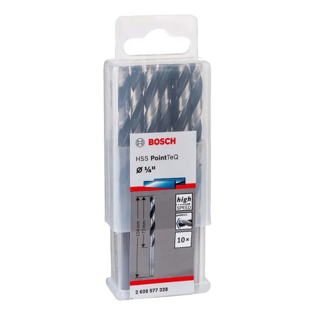 Juego de Brocas 2608577328 Metal PointTeq 1/4" 10 unidades Bosch