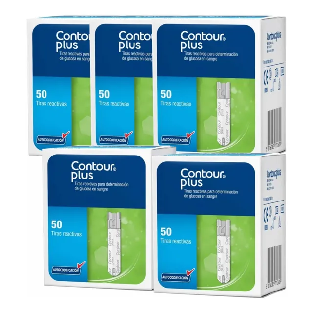 Contour Plus Paquete Con 250 Tiras Para Glucómetro