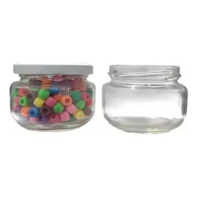 12pz Frasco Vidrio 4 Oz, 110ml Dulceros Rcuerdos(it-11) Color Tapa Blanca