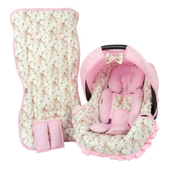 Capa De Bebê Conforto + Acolchoado + Capa De Carrinho. 