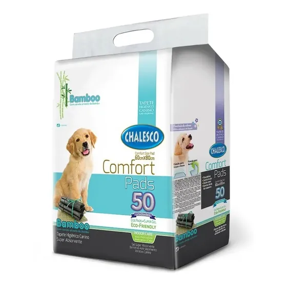 Chalesco Tapete Higiênico Comfort Bamboo Ecológico Pacote Com 50 Unidade