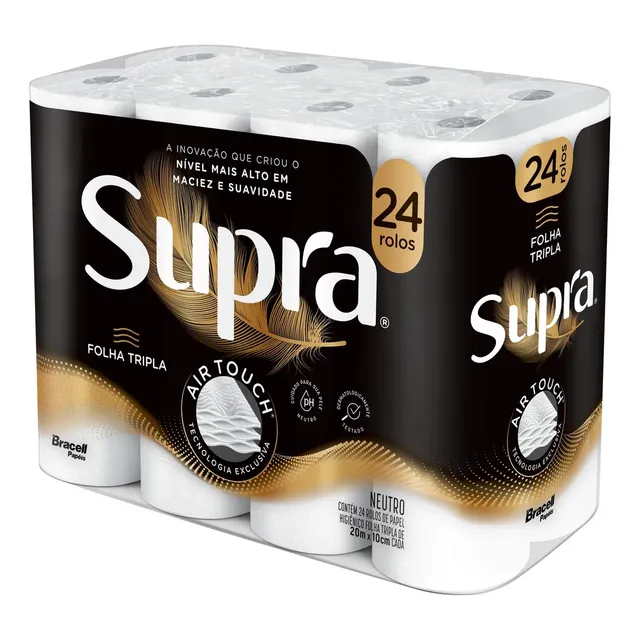 Supra Papel Higiênico Folha Tripla 24 Rolos