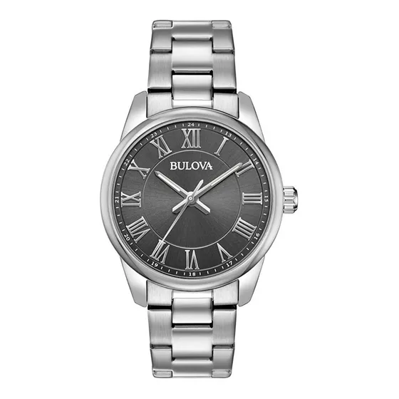Reloj Bulova Classic 96a222 Original Hombre Tienda Oficial Color De La Correa Plateado Color Del Fondo Gris