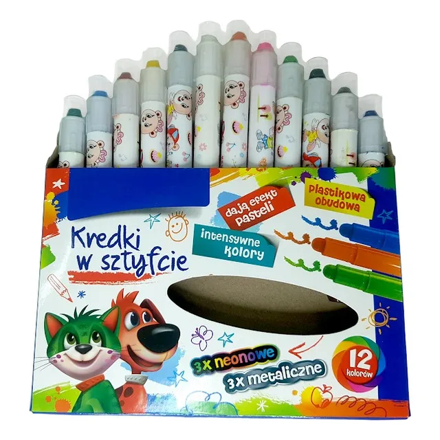 Crayones Gel Retractil X 12 Colores Cuerpo Plastico