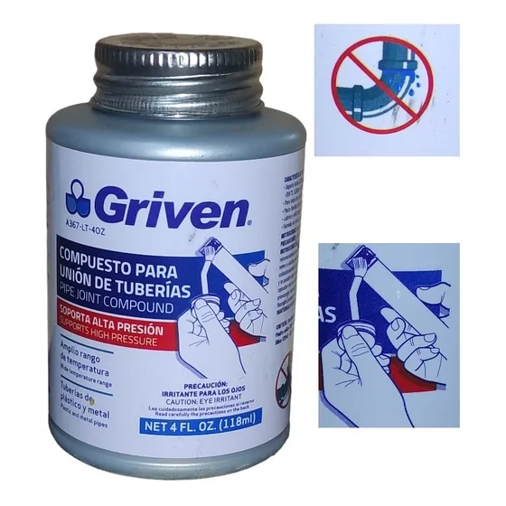 Teflón Líquido 1/32 118ml P/tuberías Metal Y Plástico Griven