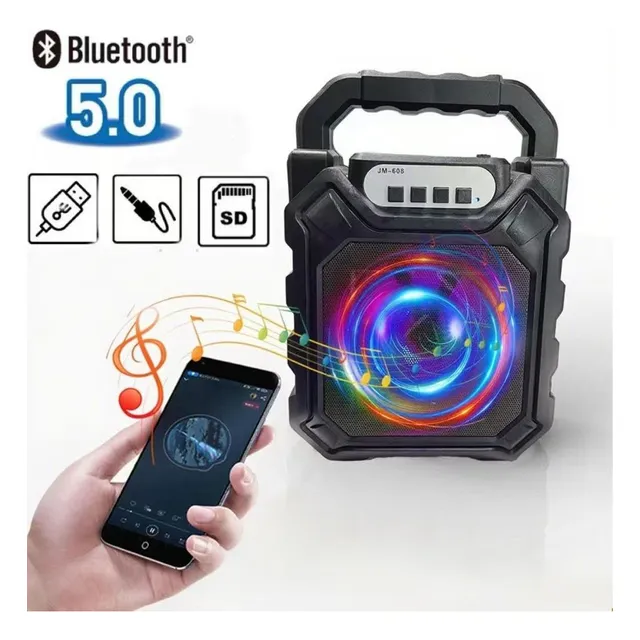 Bocina Altavoz Portatiles Bluetooth Recargable Para Acampadas al Aire Libre Fiestas Familiares Con FM Radio AUX Unidad Flash USB Para Computadora Teléfonos Móviles Negro