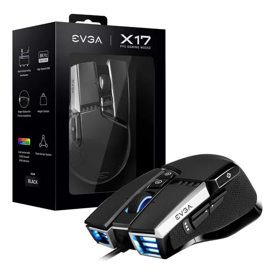 Mouse Gamer Evga X17 16000 Dpi Ajustable Triple Sensor Rgb