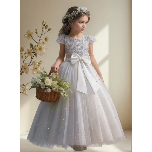 Lentejuelas Vestido  Novia Flor Niña Princesa Vestido Niñas