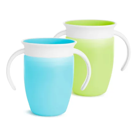 Miracle 360 Trainer Cup, Verde/azul, 7 Oz, 2 Unidades