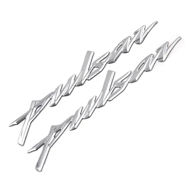 Logo Pulsar 3d Plateado Para Motocicleta