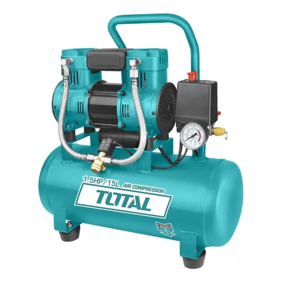 Compresora De Aire 15l Total 1100w Silenciosa Libre Deaceite