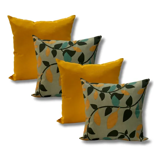 Kit 4 Almofadas De Espuma Decorativa 45x45 Moderna Zíper