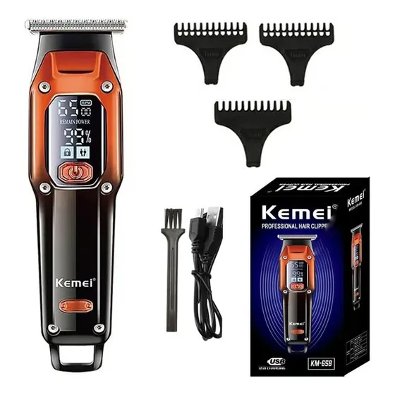 Maquina Afeitar Recargable Kemei 658 Digital Profesional