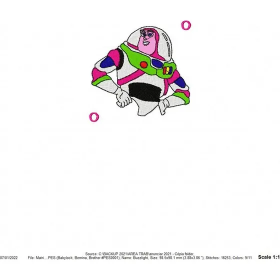 Matriz Bordado Znb6133 Buzz Light