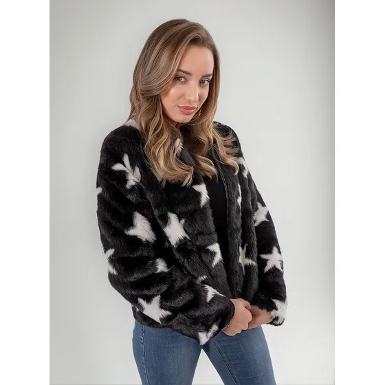 Campera De Piel. Chaqueta Abierta Con Piel 
