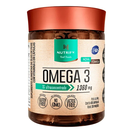 Omega 3 Nutrify, Ifos Vitamina E, Epa 840 E Dha 521, 60 Caps