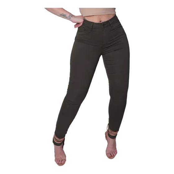 Calça Feminina Em Sarja Com Elastano Power Lycra Hot Pants