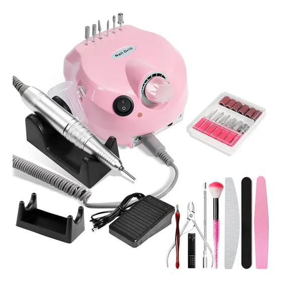 Amoladora De Uñas Profesional 35000 Rpm Color Rosa Pálido