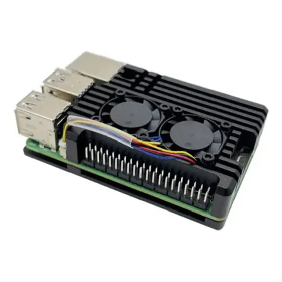 Case C/ Cooler Em Metal Alumínio P/ Raspberry Pi 5 Pi5 C/ Nf