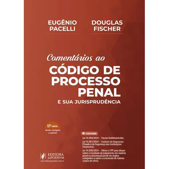 Comentários Ao Código De Processo Penal E Sua Jurisprudência - 17a Edição (2025) Capa Dura -  Juspodivm
