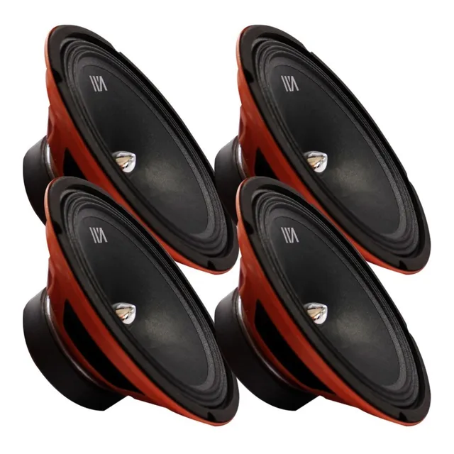 Medio Rango 8 Pulgadas Cabo88 125wrms Waraudio 4pzas/2pares Color Cromo
