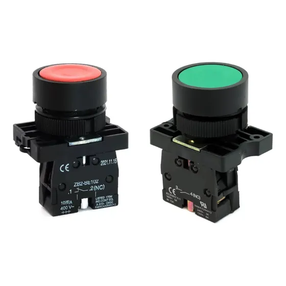 Botão Pulsador Verde + Vermelho 1na 1nf Soprano Botoeira