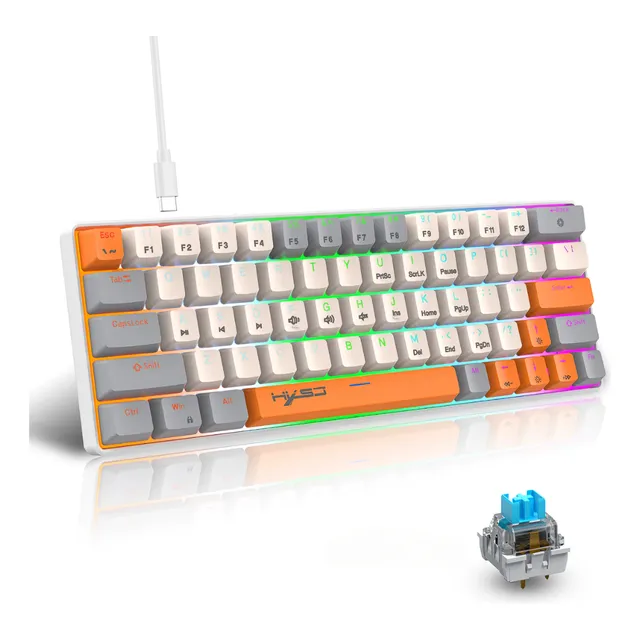 Teclado Mecanico Gamer Retroiluminado Rgb 63% Ingles Us