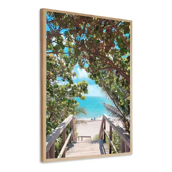 Quadro Tecido Canvas Com Moldura Portal Para Praia 150x100