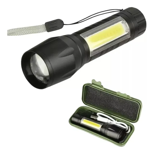 Linterna Tactica Led Recargable 3 Modos Zoom Usb Potente