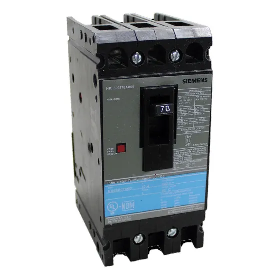 Interruptor Termomag Ed6 600v 3x70a Siemens Ed63b070mx Color Gris