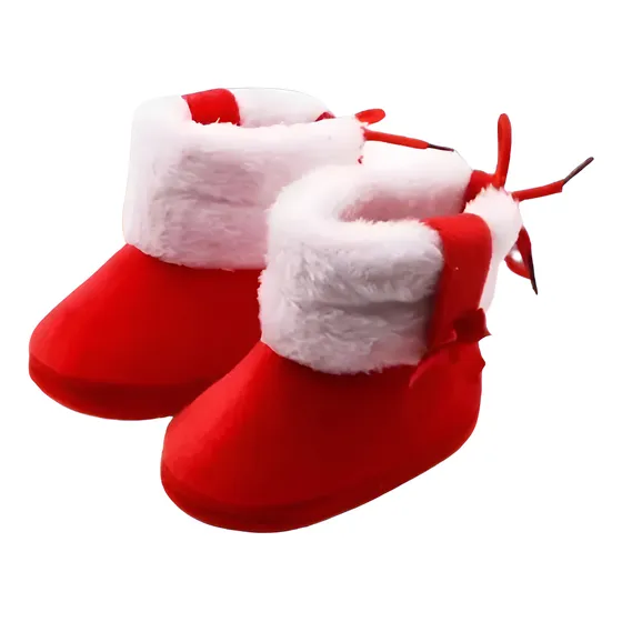 Botas Pantufla Para Bebés Rojo 3 A 6 Meses (11 Cm De Plantilla)