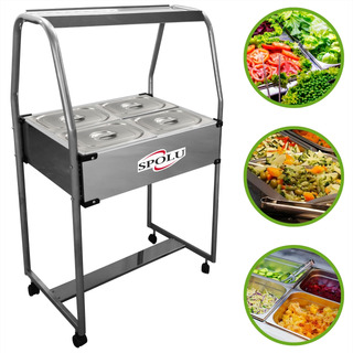 Carro Buffet Self Service Salada 4 Cubas Gastronômicas Inox Carro Buffet Self Service Salada 4 Cubas Gastronômicas Inox