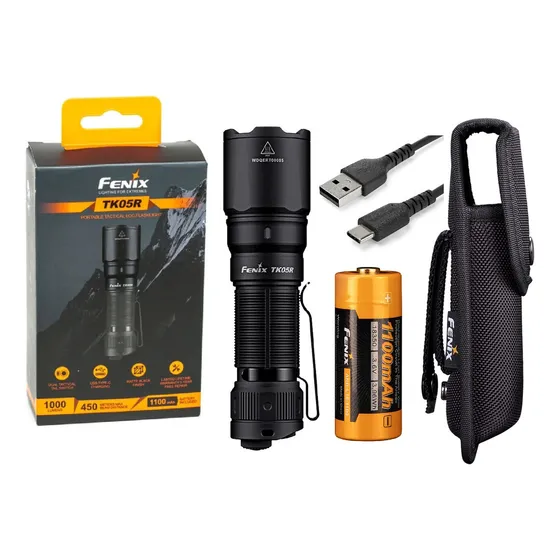 Linterna Led Fenix Tk05r 1000 Lumens Mini 450mts + Bateria Linterna Negro