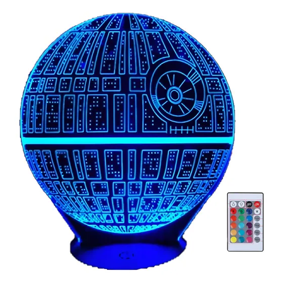 Lámpara Led 3d Estrella Muerte Star Wars Ubs Touch 7colores Color de la estructura Negro Color de la pantalla 7 Colores