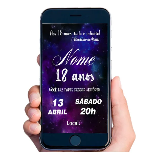 Arte Convite Digital Virtual Para Aniversário Vários Temas