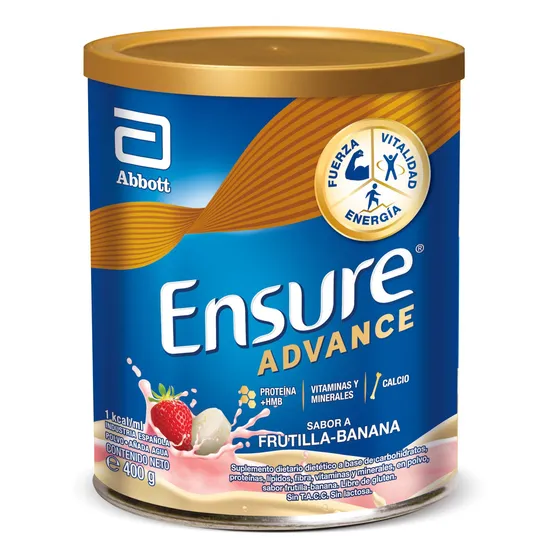 Ensure Advance Suplemento En Polvo X 400g Frutilla Banana