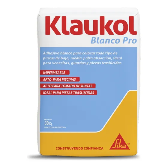 Adhesivo Klaukol Pro Pegamento Impermeable Blanco 30kg