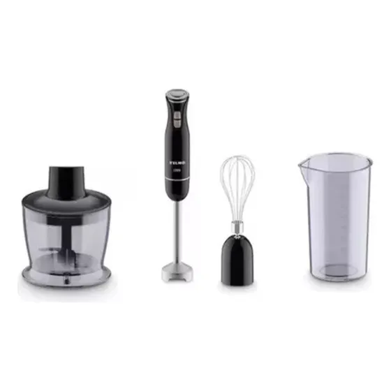 Minipimer Con Batidor Con Vaso Medidor Yelmo Lm-1555 1200w Color Negro
