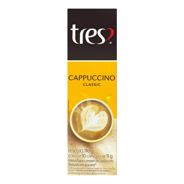 Cápsula Cappuccino Classic 3 Corações 11g 10 Unidades