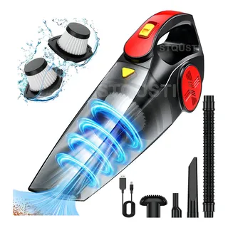 Aspiradora Inalámbrica De Mano Portátil Stqusti 1000ml 12kpa 240w 5 En 1 6000mah Con 2 Filtros Para Hogar Y Auto Y Oficina Negro