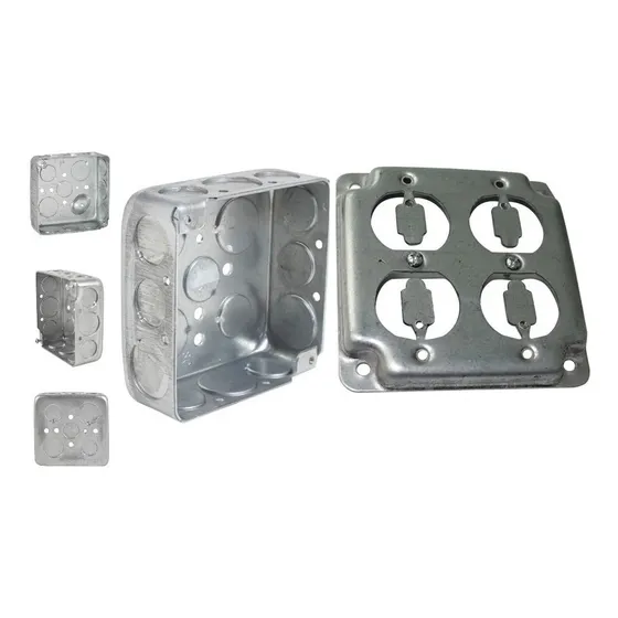 10 Juegos De Caja Galvanizada 10x10 Con Tapa Doble Contacto