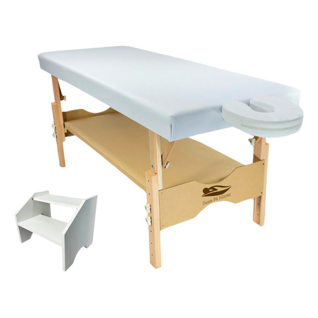 Maca Fixa 80cm Spa Regulagem De Altura + Escada 2 Degraus Maca Fixa 80cm Spa Regulagem De Altura + Escada 2 Degraus